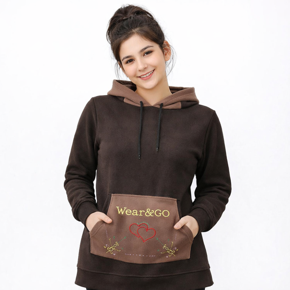 Туника с капюшоном Коричневый с шоколадным