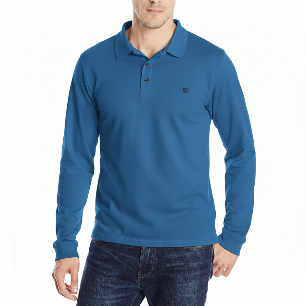 Рубашка Поло (Длинные рукава) Синий