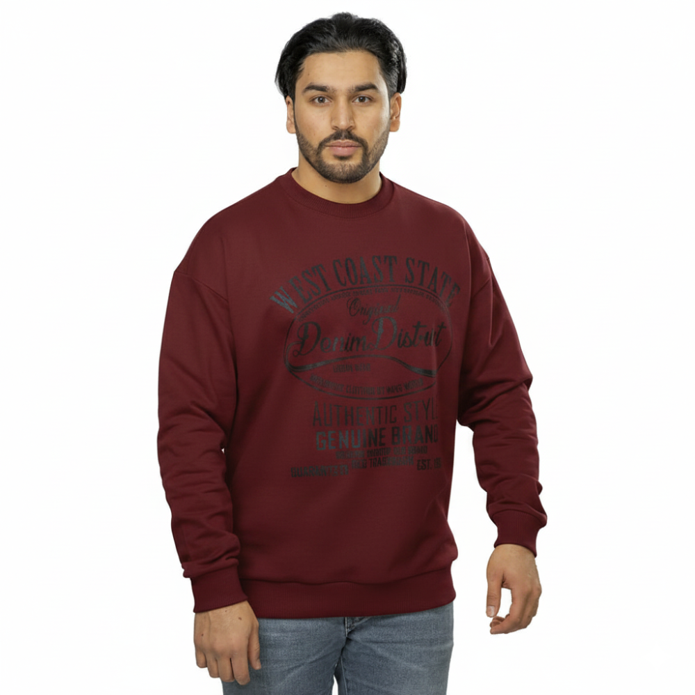 Sweatshirt with a loose fit (Burgundy)