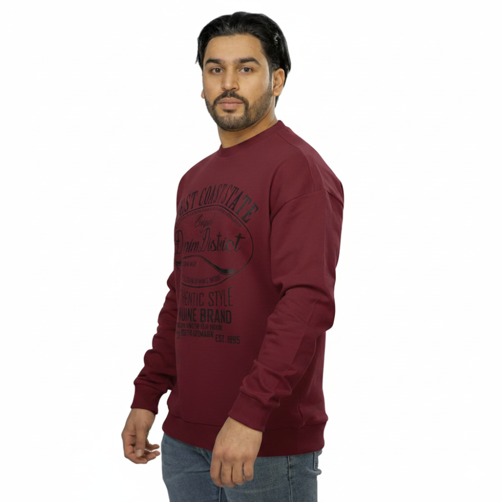 Sweatshirt with a loose fit (Burgundy)